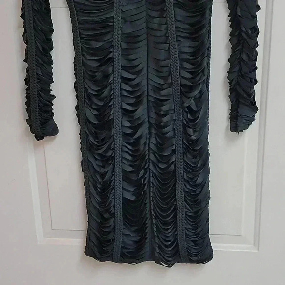 Siege' Charcoal Grey Laser Cut Braided Dress - House of CB - Picture 8 of 13